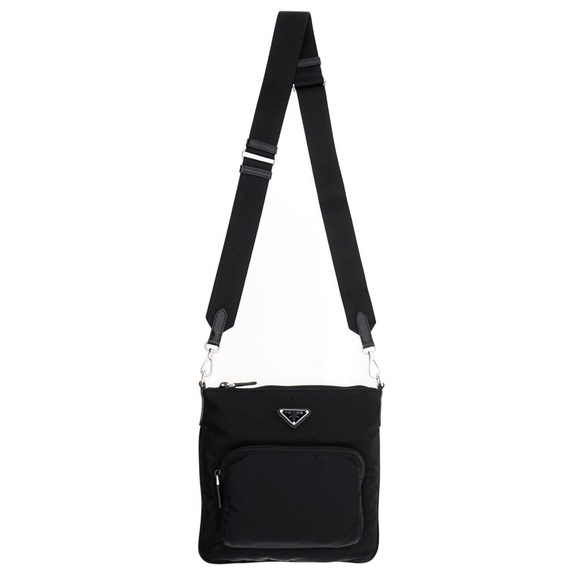 Prada Crossbody Black Nylon Messenger Bag 1BH716 New - Picture 1 of 7